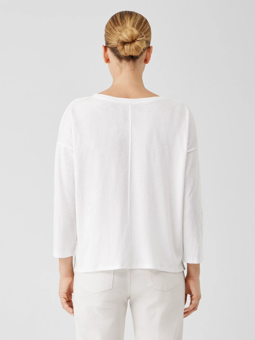 Organic Cotton Slub V-Neck Top