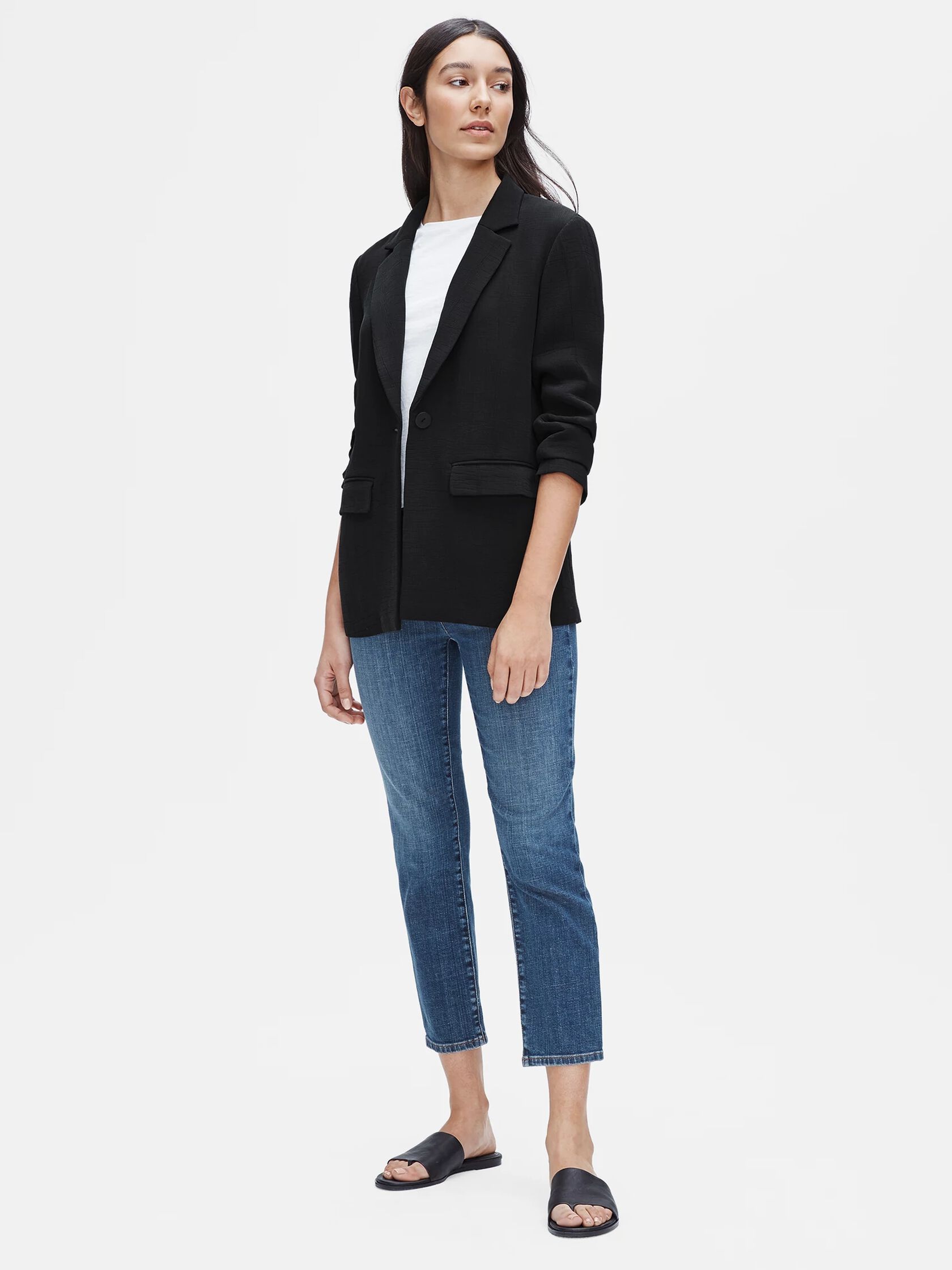 Lightweight Silk Sponge Blazer
