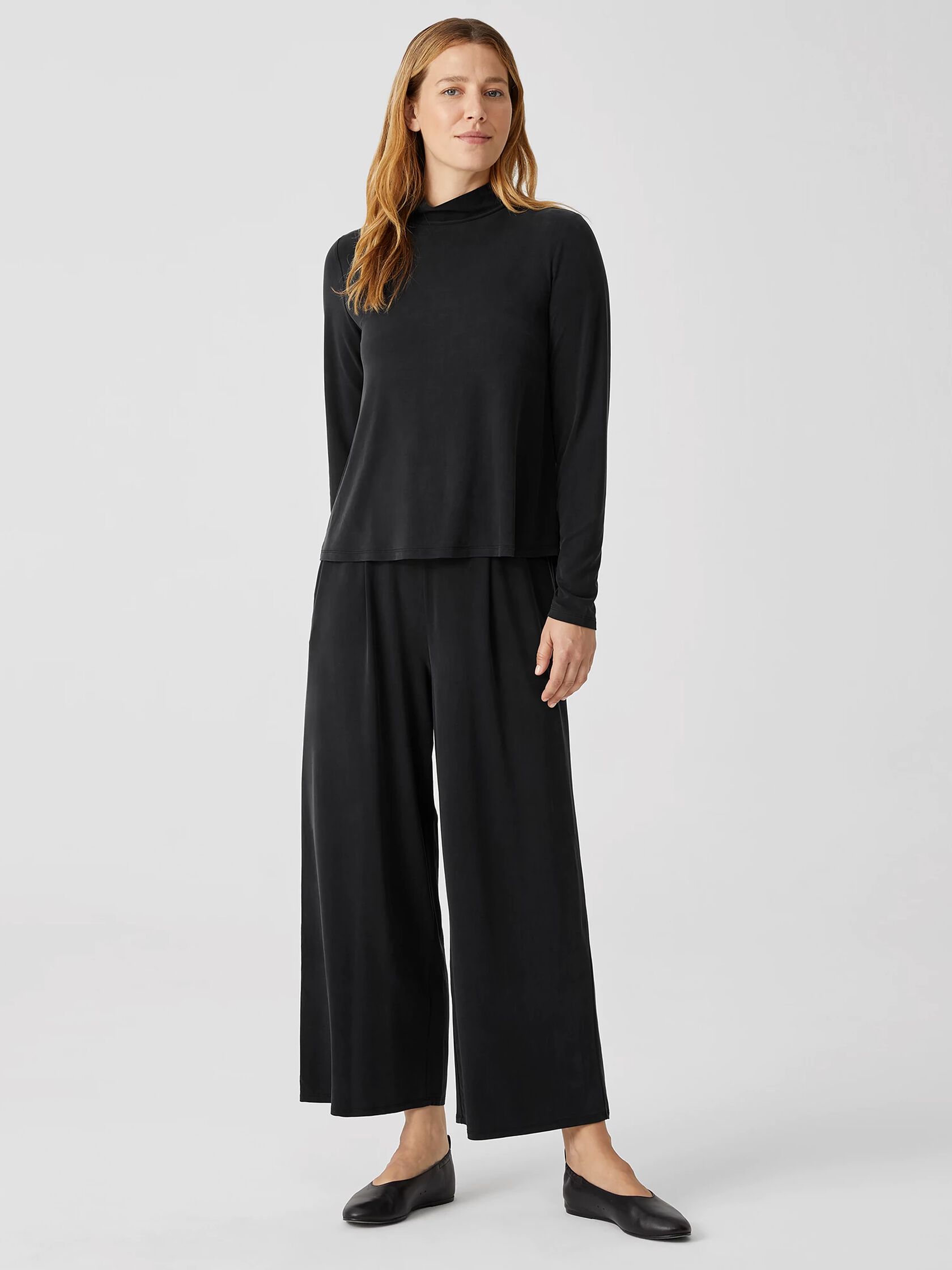 Sandwashed Cupro Knit Pleated Pant