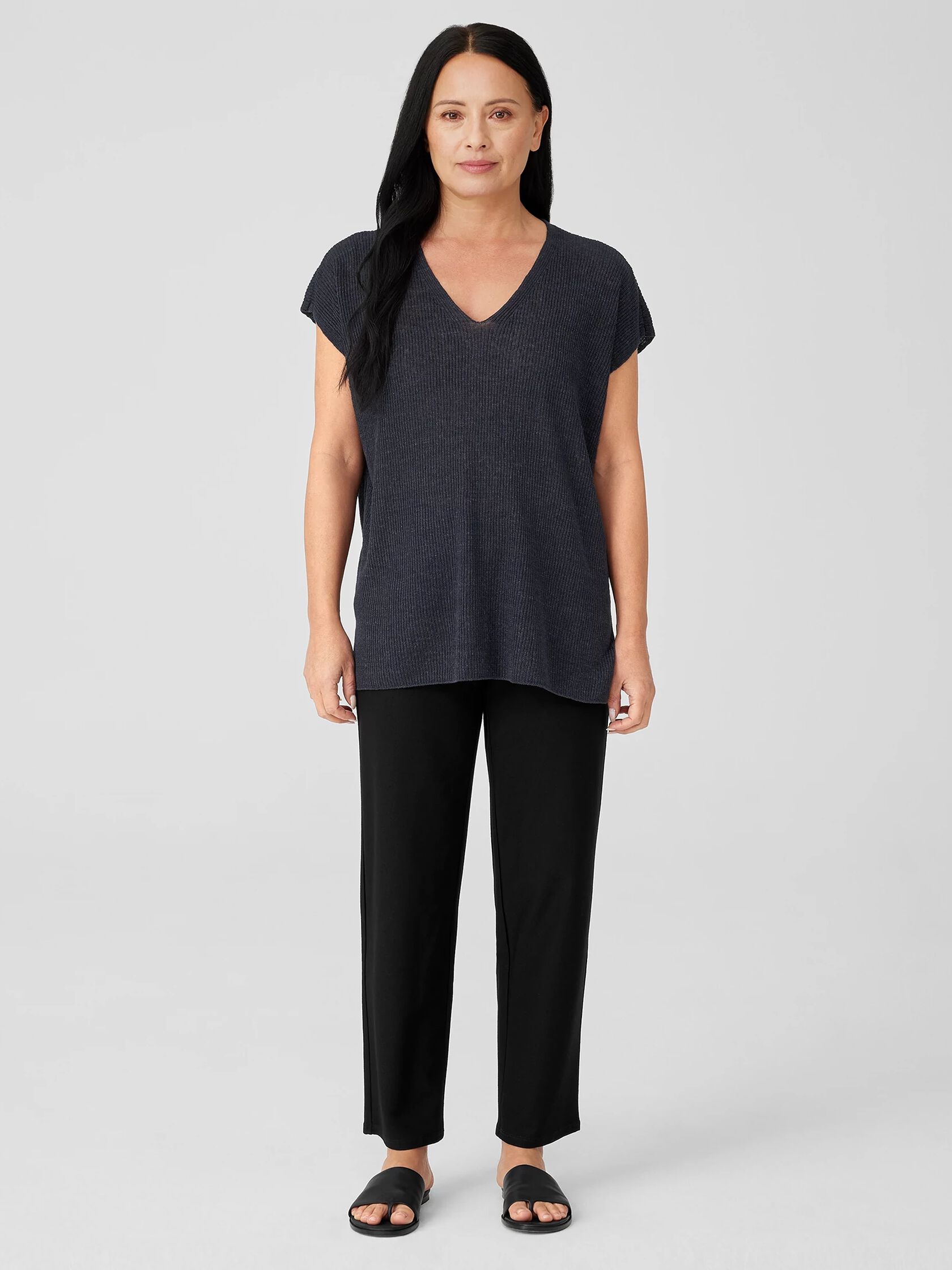 Washable Stretch Crepe Straight Pant