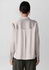 Stretch Silk Charmeuse Classic Collar Shirt