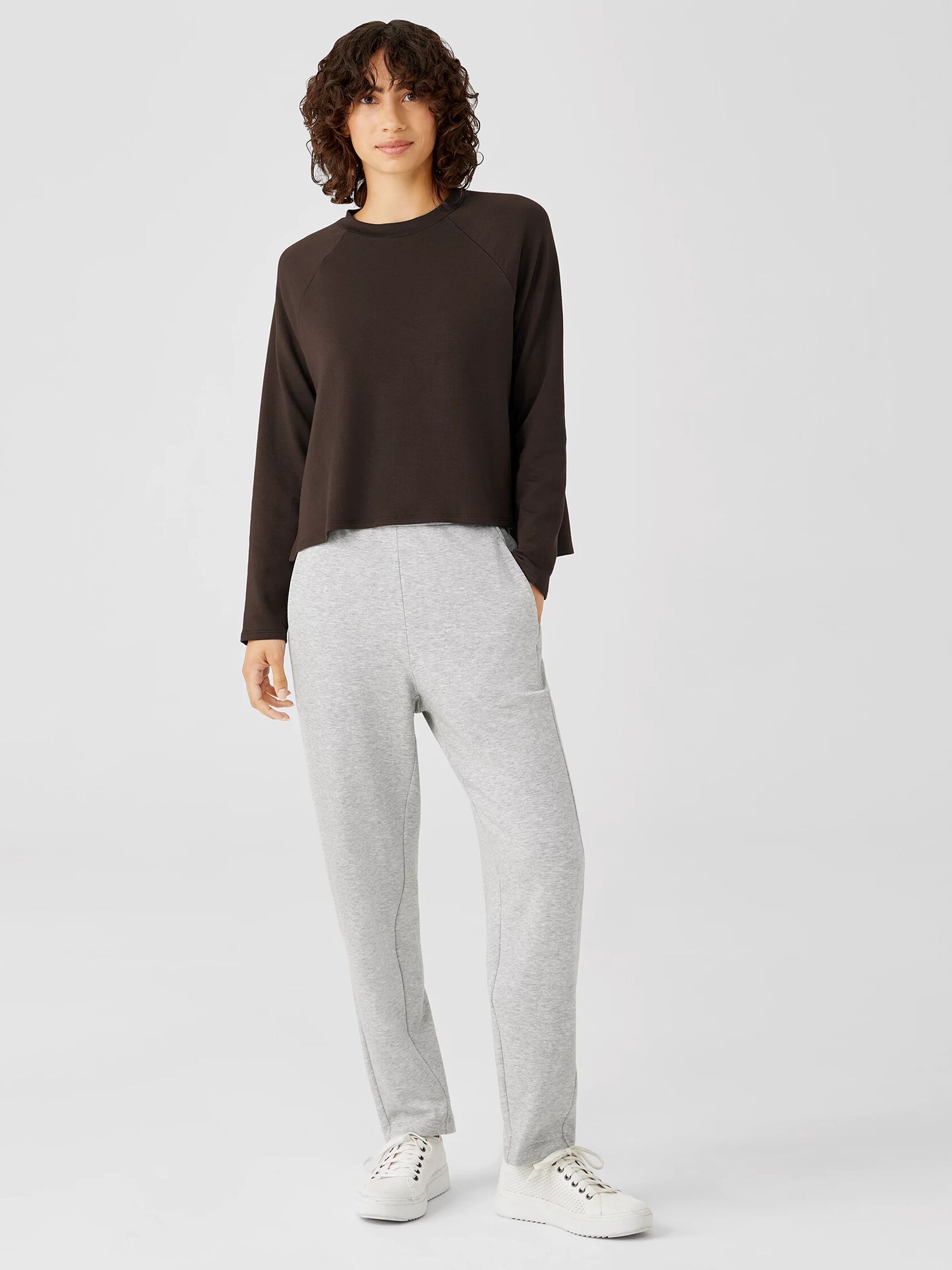 Cozy Brushed Terry Raglan-Sleeve Top