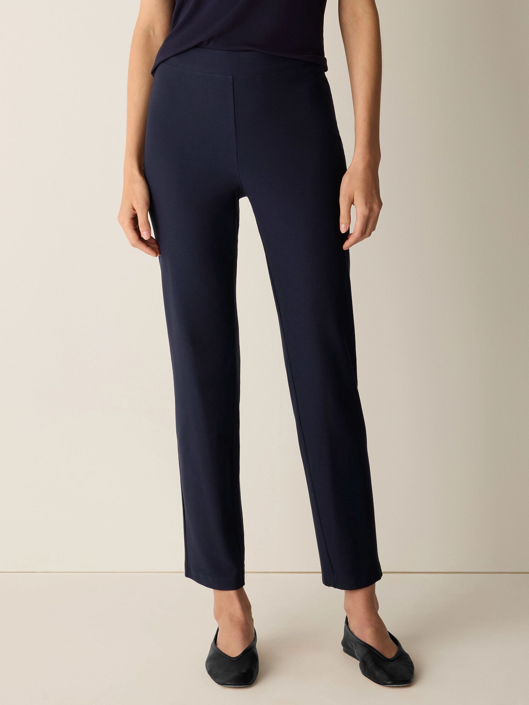 Washable Stretch Crepe Slim Pant