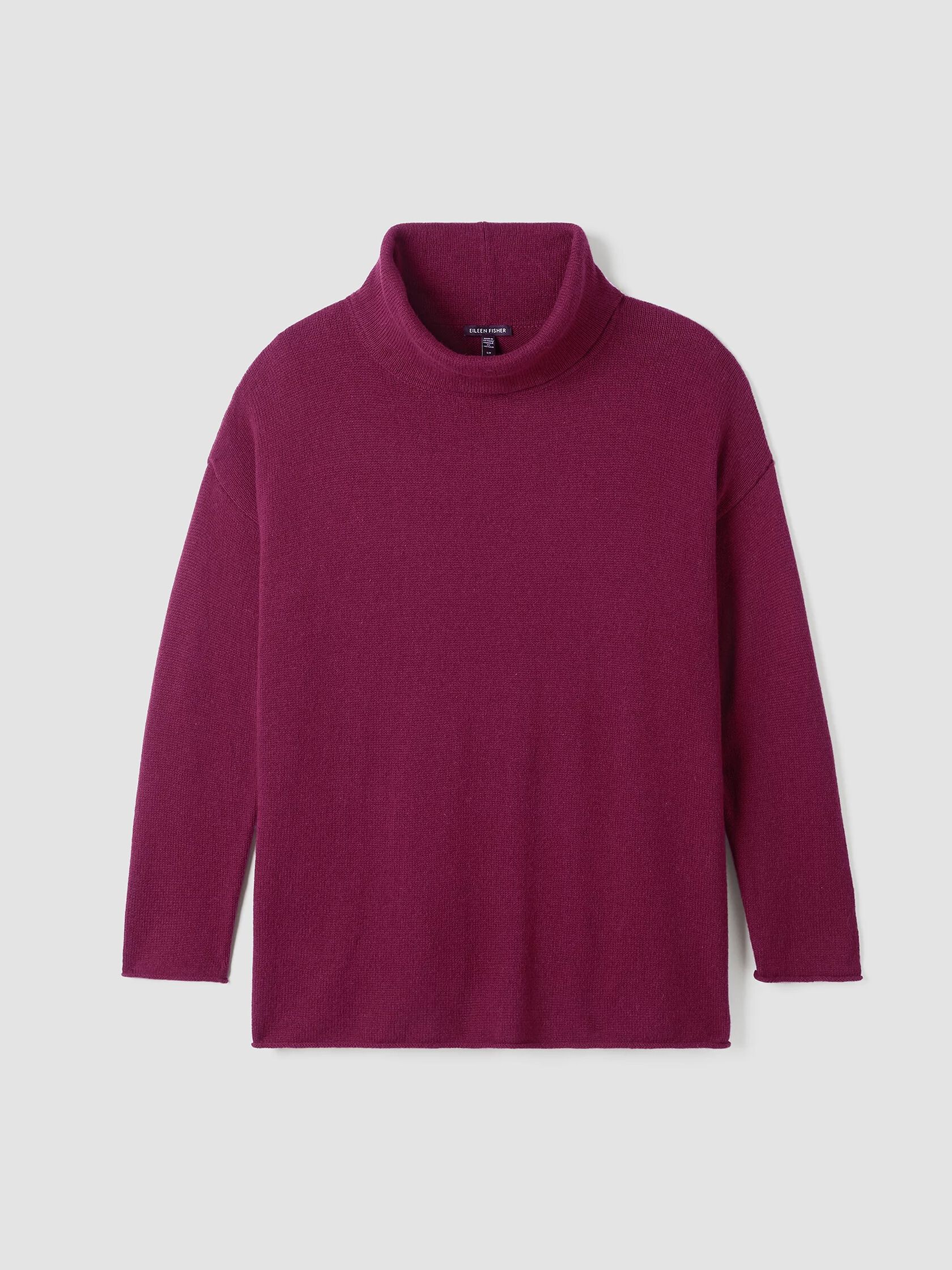 Cotton and Recycled Cashmere Turtleneck Long Top