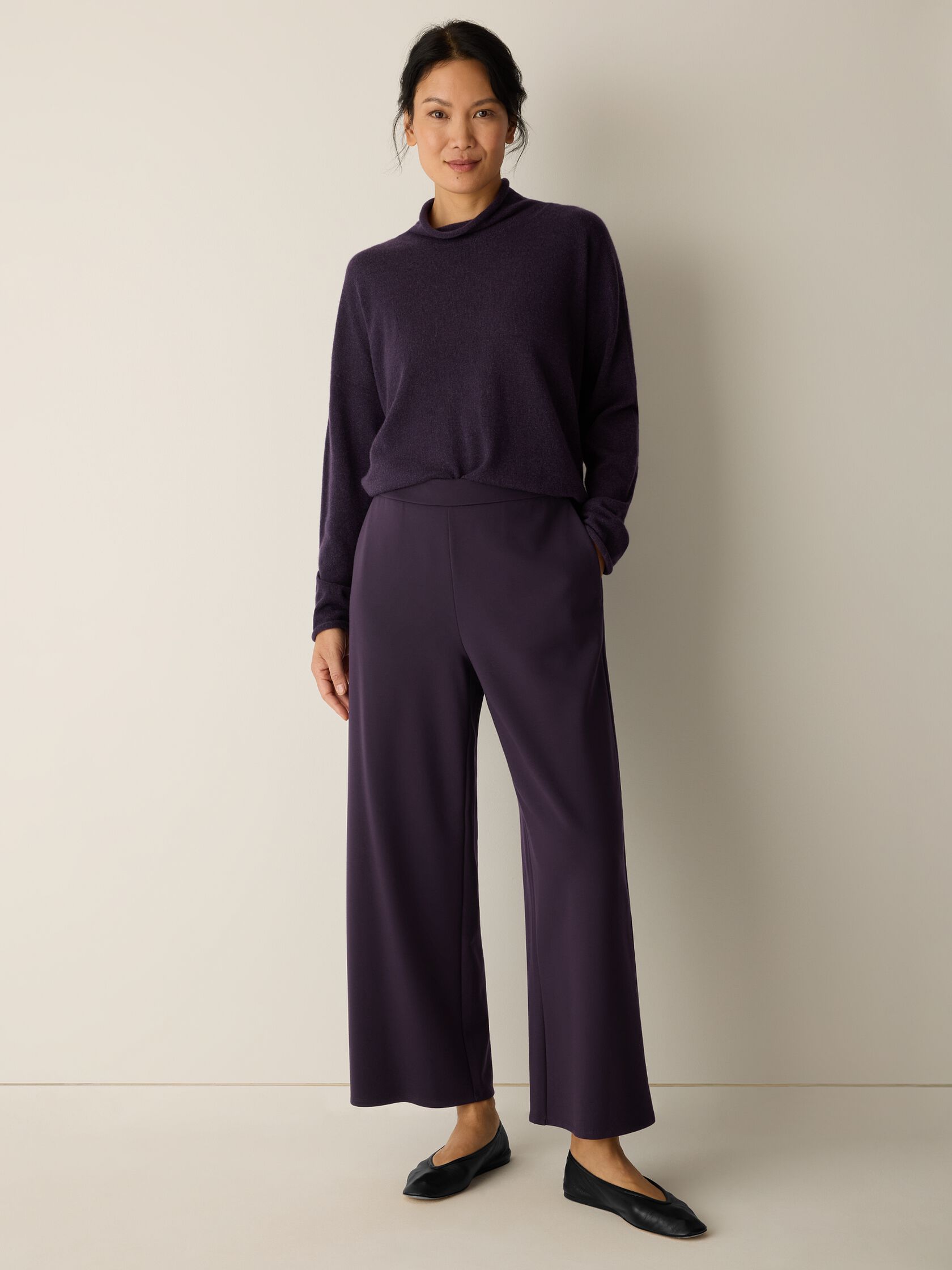 Washable Flex Ponte Wide-Leg Pant