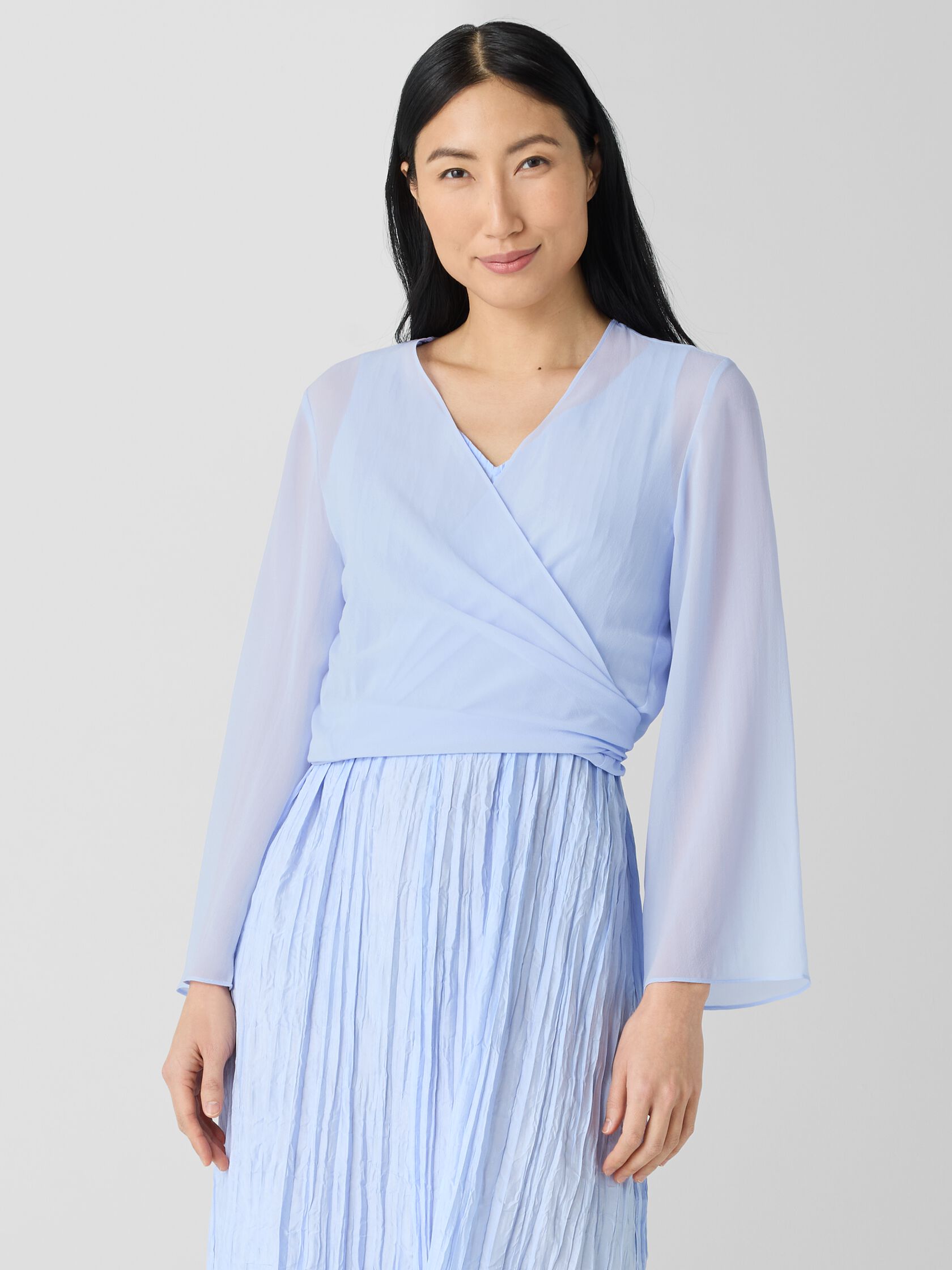 Sheer Silk Georgette Tie Jacket