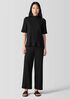 Textured Stretch Rib Wide-Leg Pant