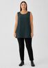 Silk Georgette Crepe Ballet Neck Tank