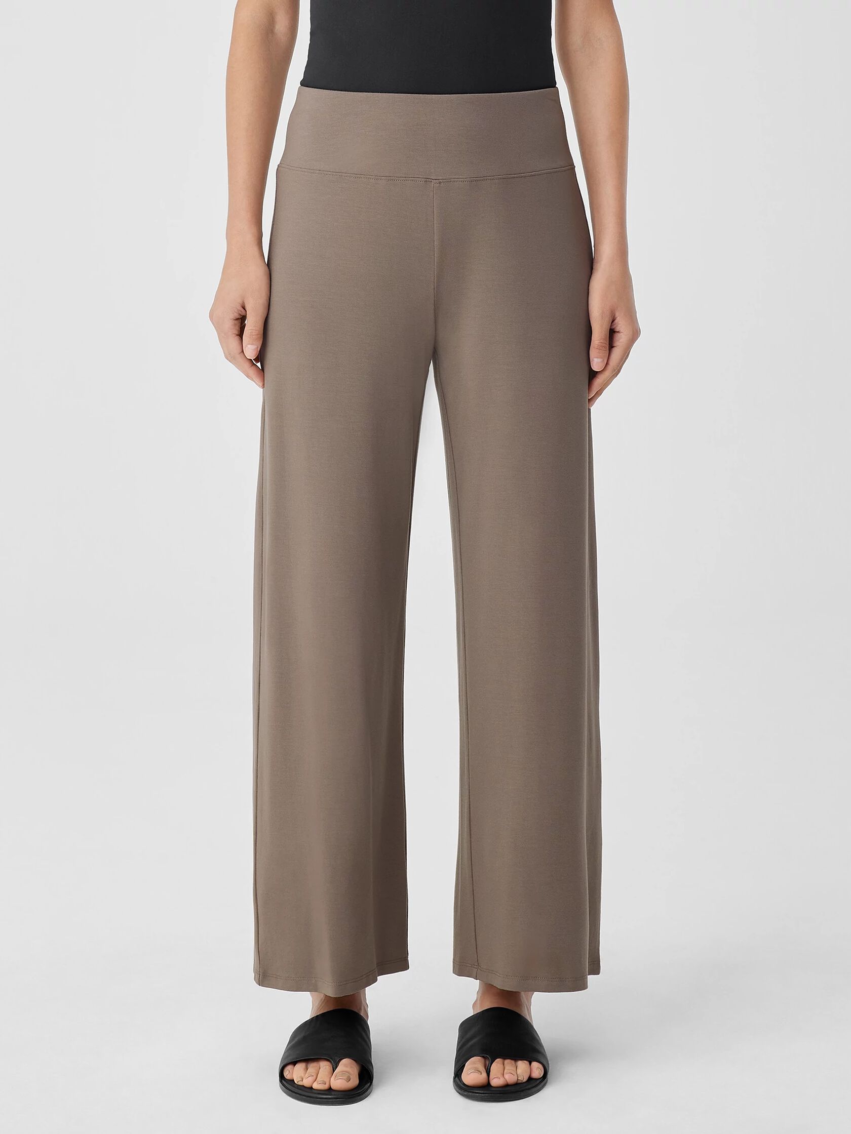 Stretch Jersey Knit Wide-Leg Pant