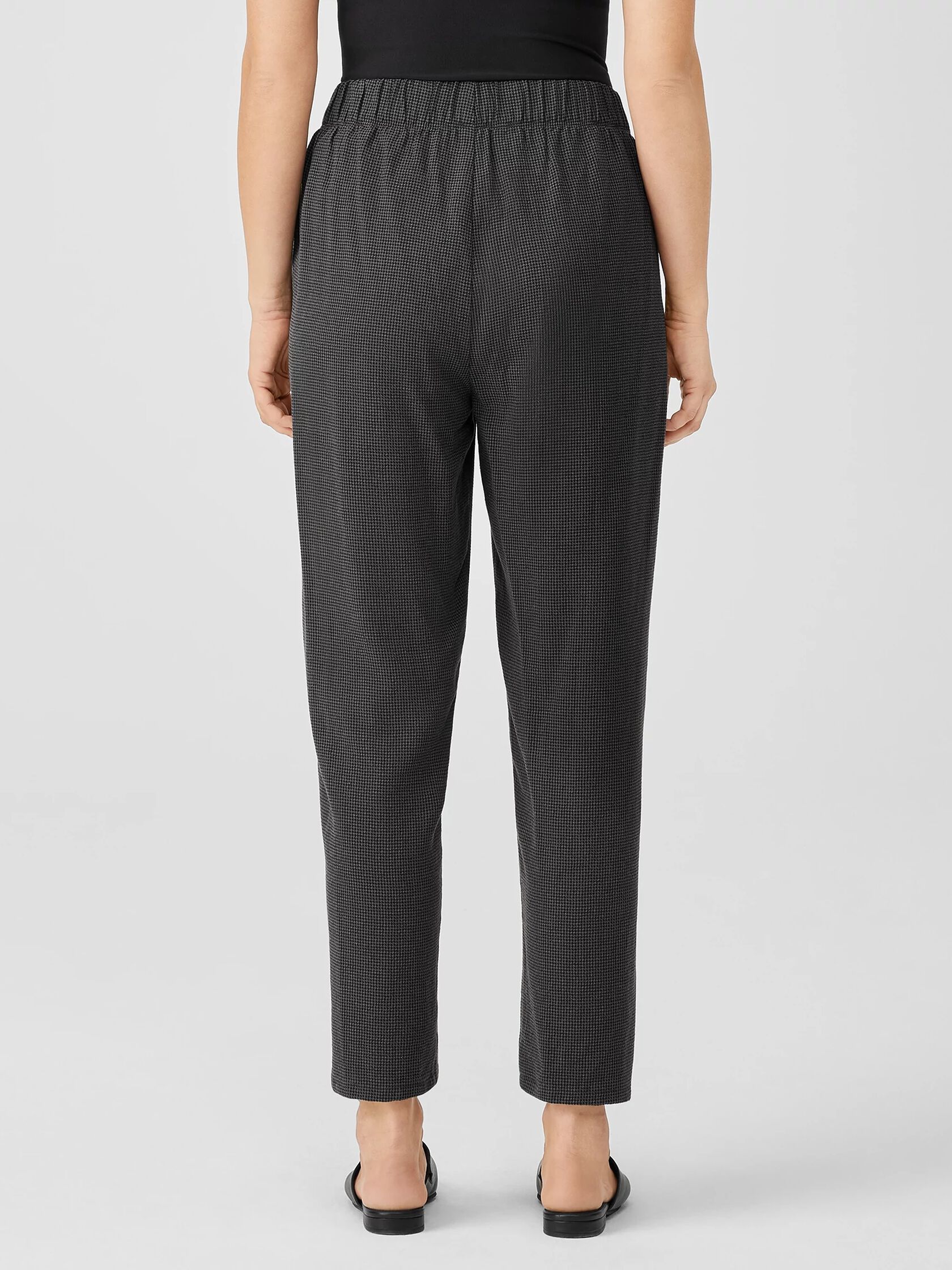 Mini Check Crepe Tapered Pant