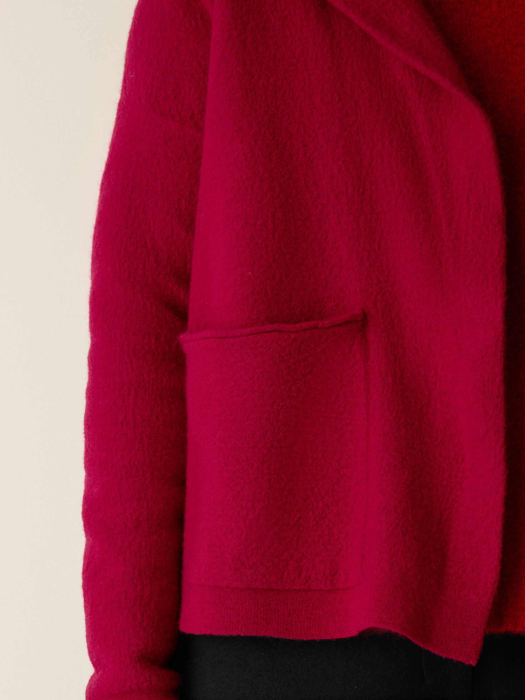 Fine Felted Wool Notch Collar Cardigan in Regenerative Wool