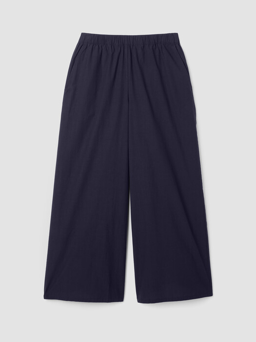 Washed Organic Cotton Poplin Wide-Leg Pant