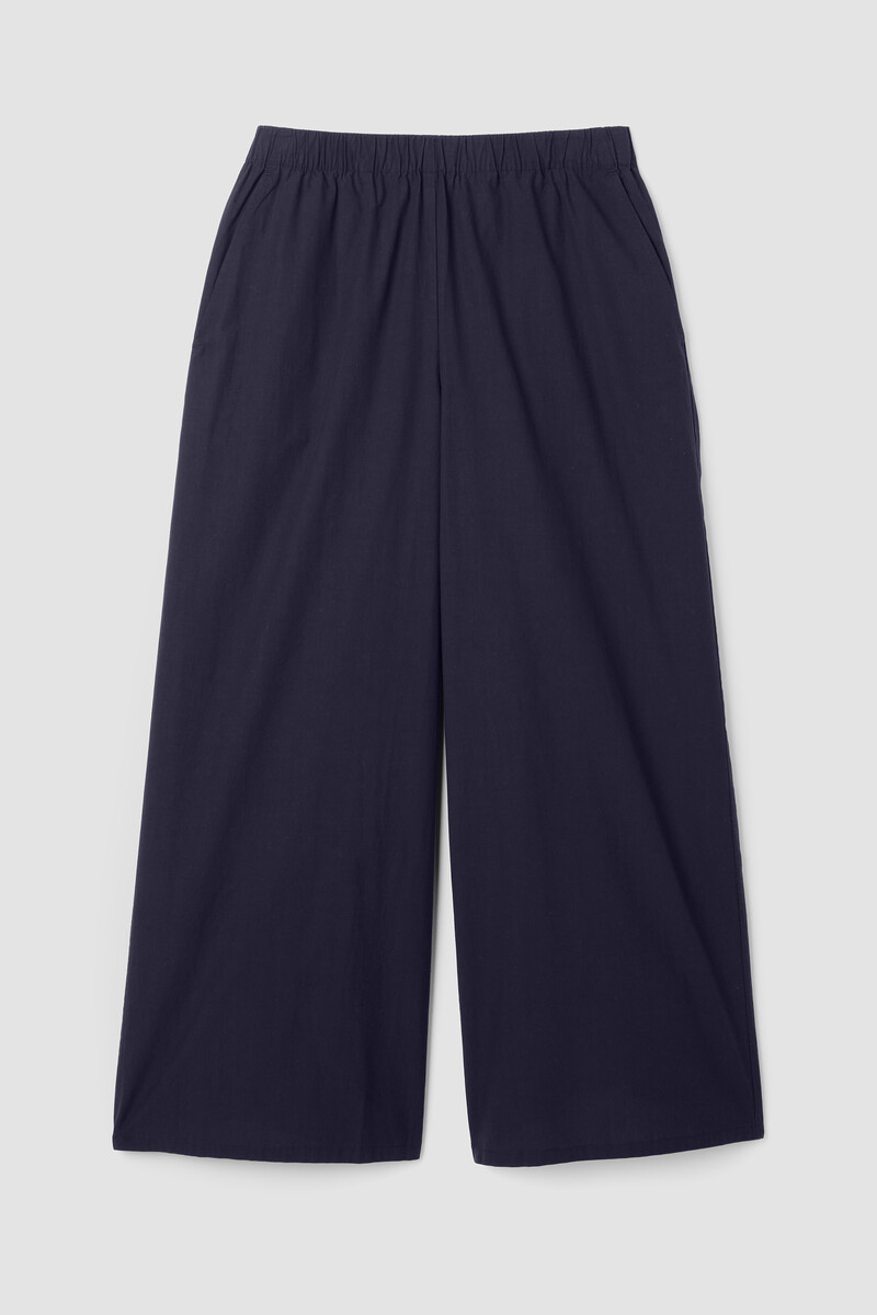 Washed Organic Cotton Poplin Wide-Leg Pant Washed Organic Cotton Poplin Wide-Leg Pant