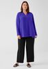 Silk Georgette Crepe V-Neck Top