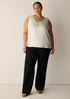 Silk Twill Curved V-Neck Tank