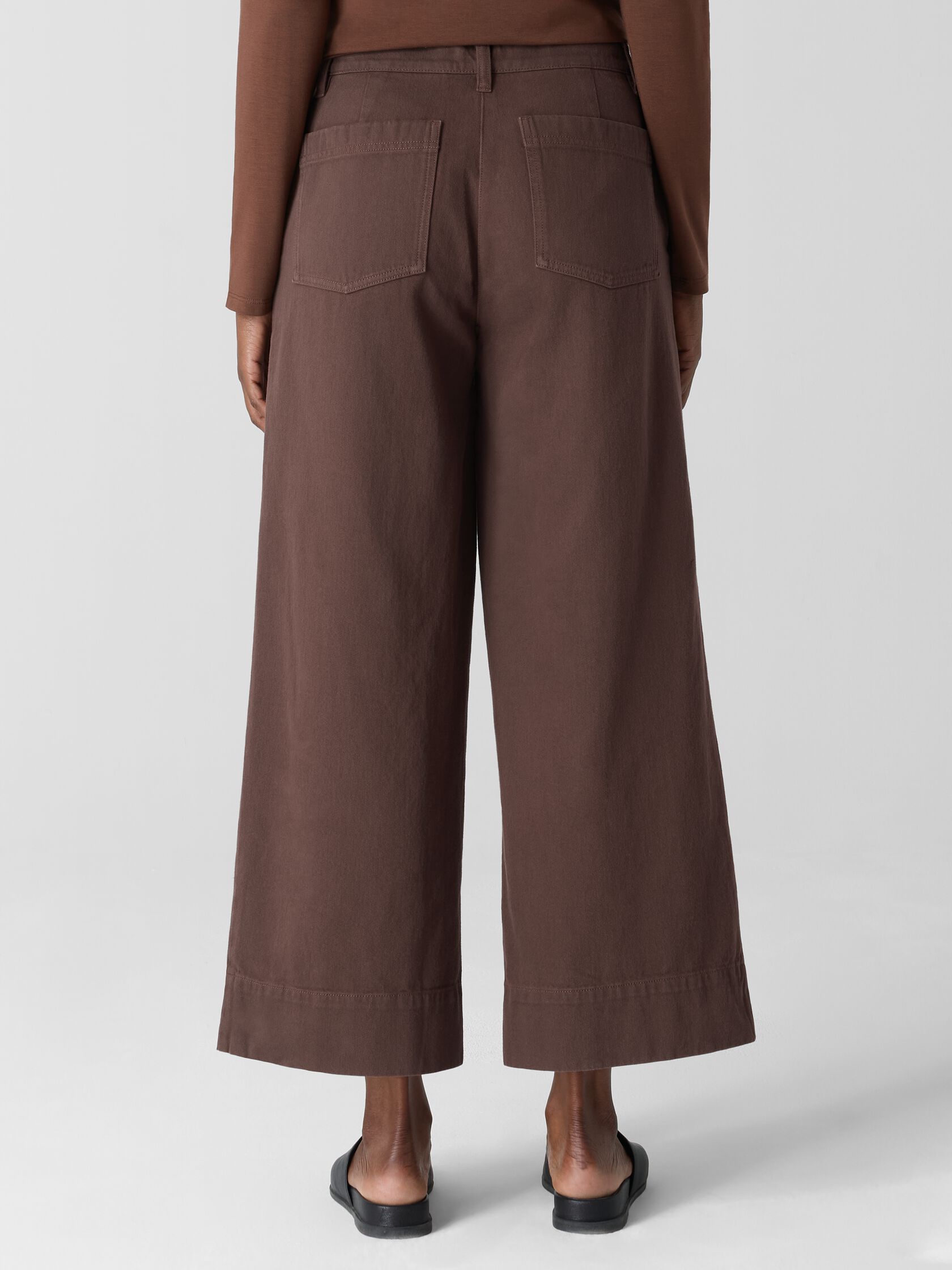 Garment-Dyed Utility Cotton Wide-Leg Pant