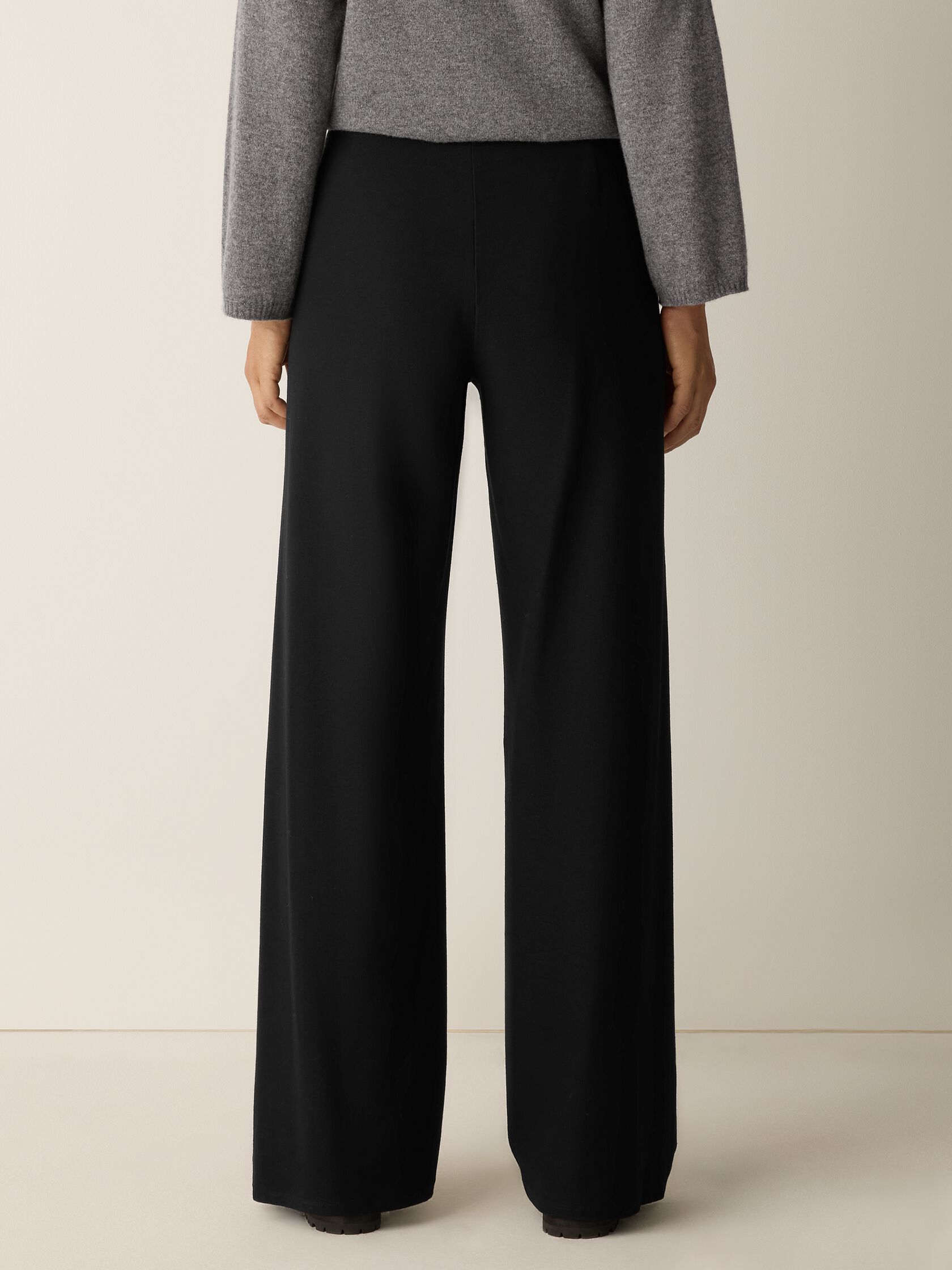 Washable Stretch Crepe Wide-Leg Pant