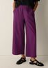 Organic Cotton Pucker Check Wide-Leg Pant