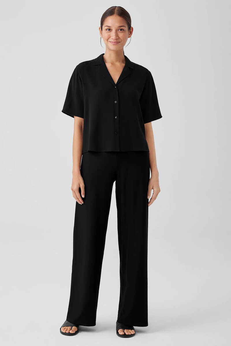 Washable Stretch Crepe High-Waisted Wide Pant Washable Stretch Crepe High-Waisted Wide Pant