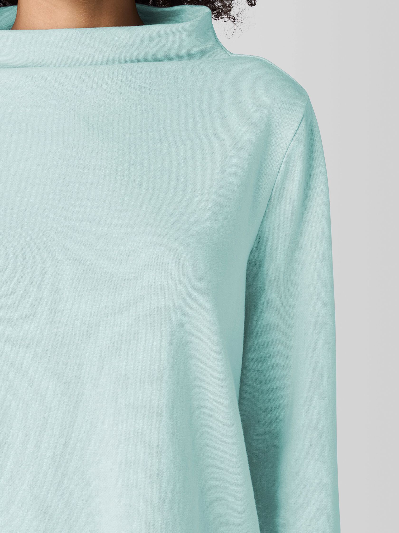 Garment-Dyed Terry Funnel Neck Top
