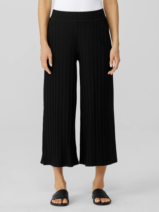 Wide Rib Stretch Slit Pant