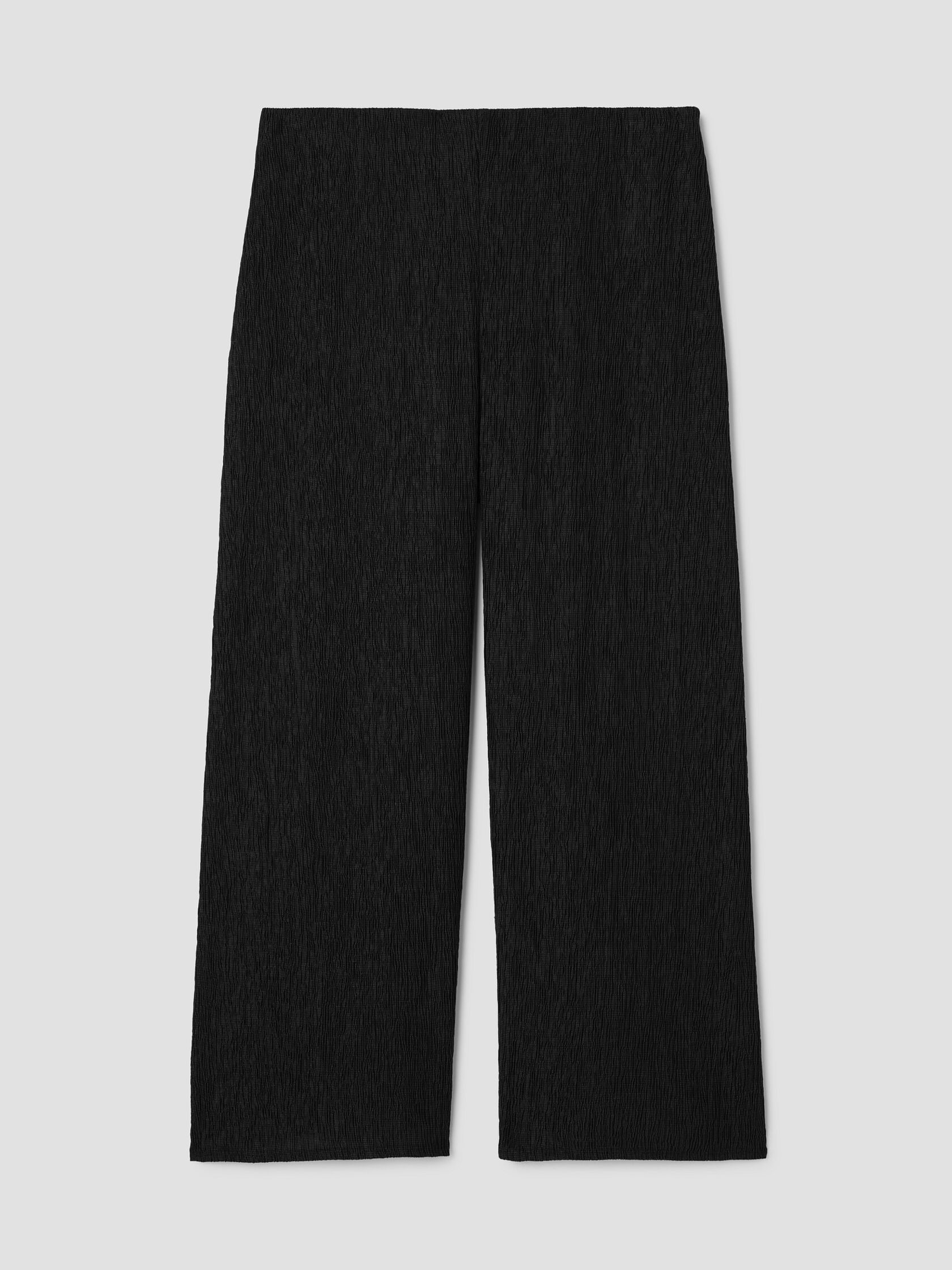 Woven Plissé Wide-Leg Pant