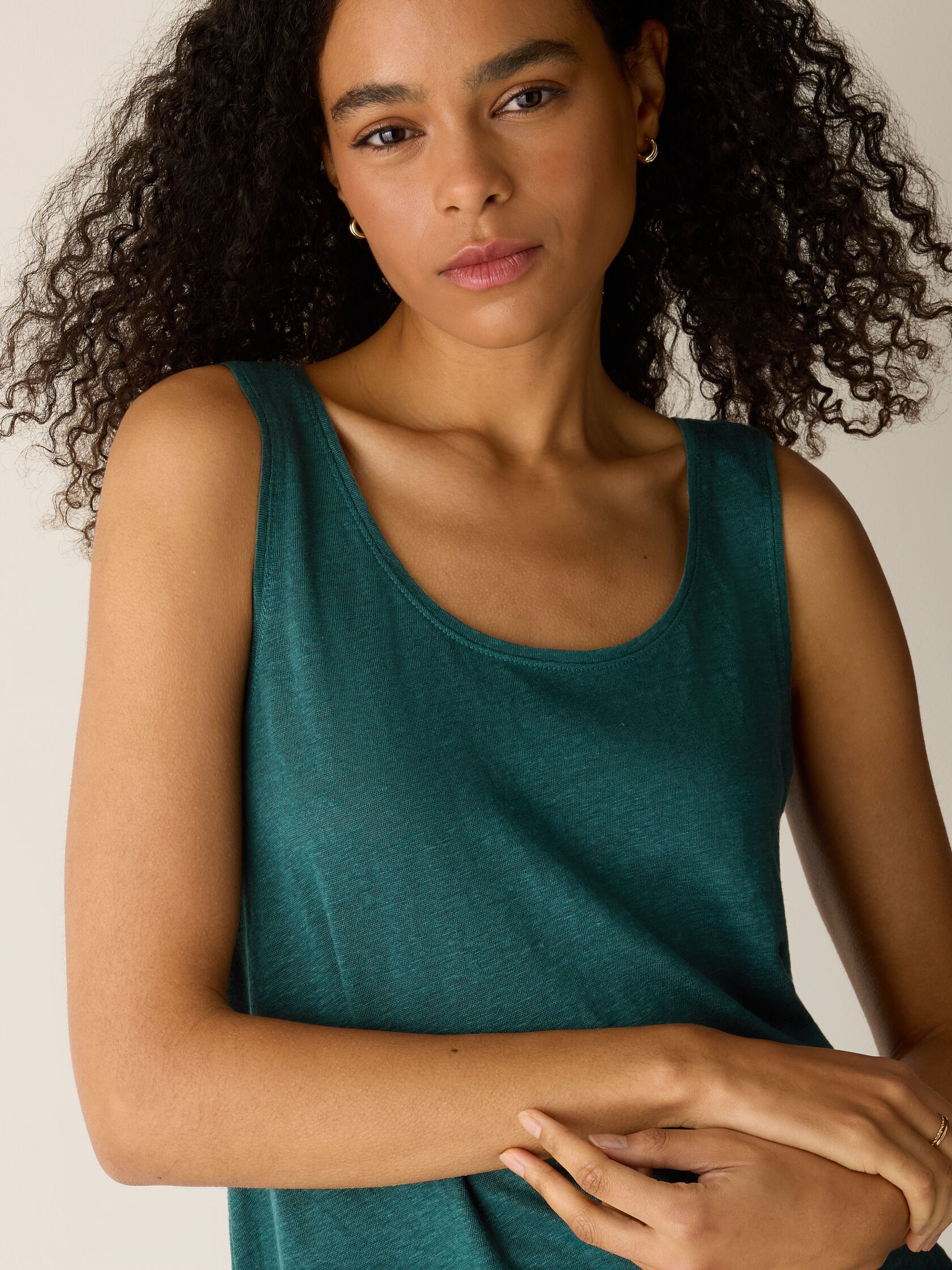 Organic Linen Jersey Scoop Neck Tank