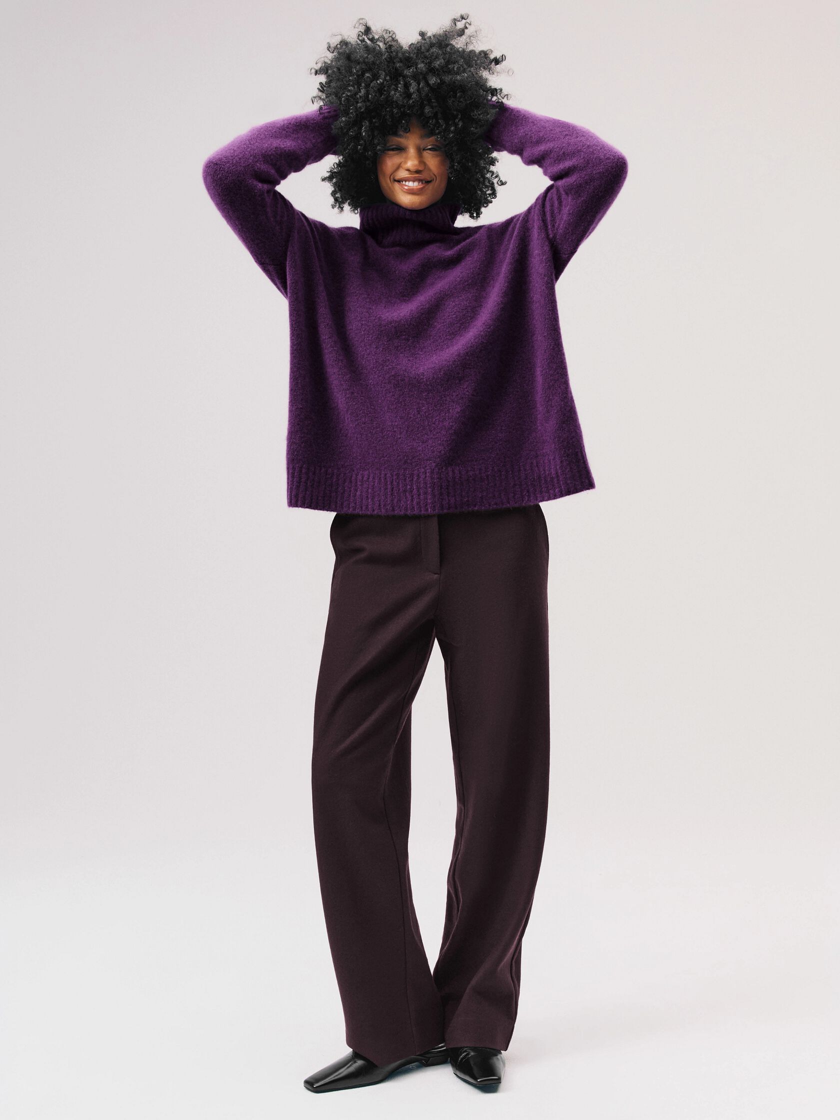 Felted Wool Jersey Full-Length Straight Trouser in Regenerative Wool