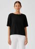 Organic Linen Cotton Slub Bateau Neck Top