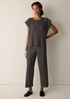 Textured Stretch Rib Wide-Leg Pant