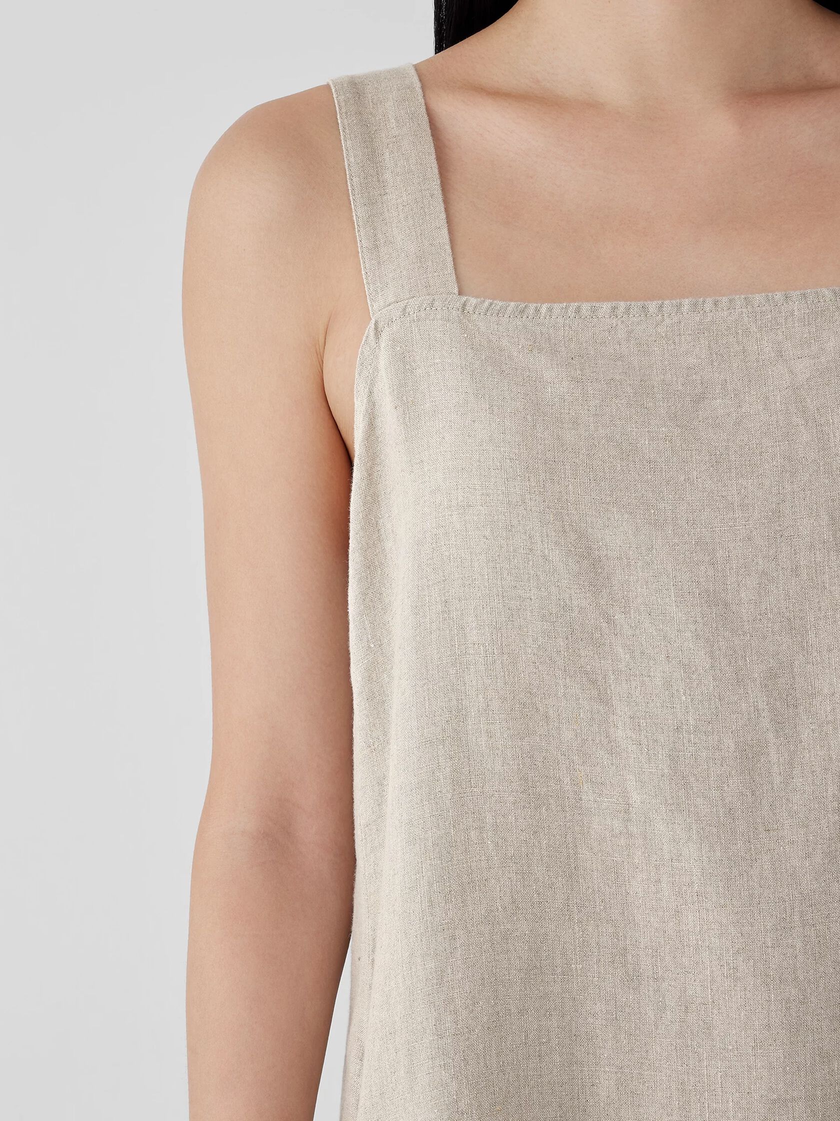 Organic Linen Square Neck Dress