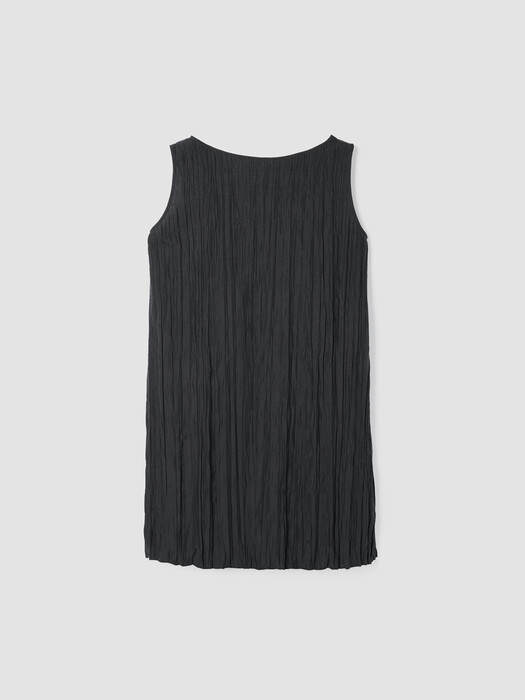 Crinkle Silk Habutai Bateau Neck Long Top