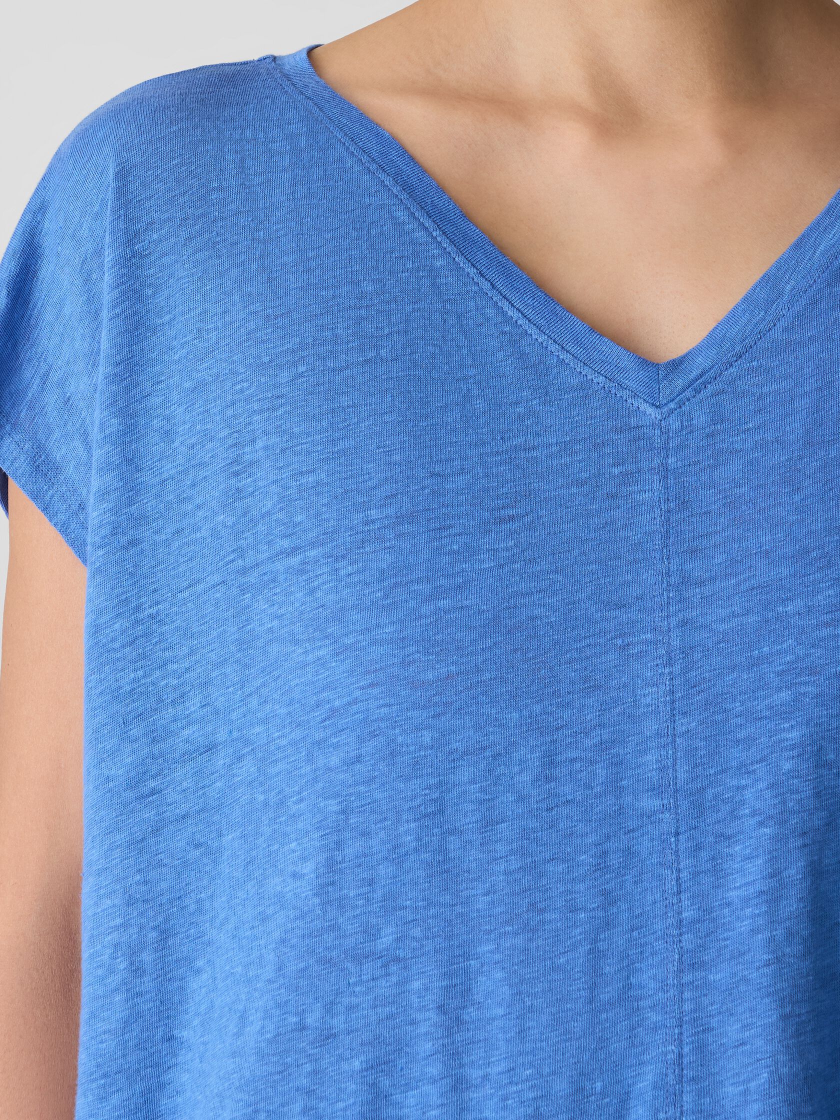 Organic Linen Jersey V-Neck Tee