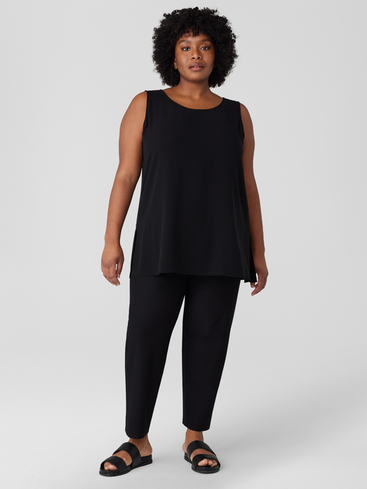 Washable Stretch Crepe Straight Pant with Yoke | EILEEN FISHER