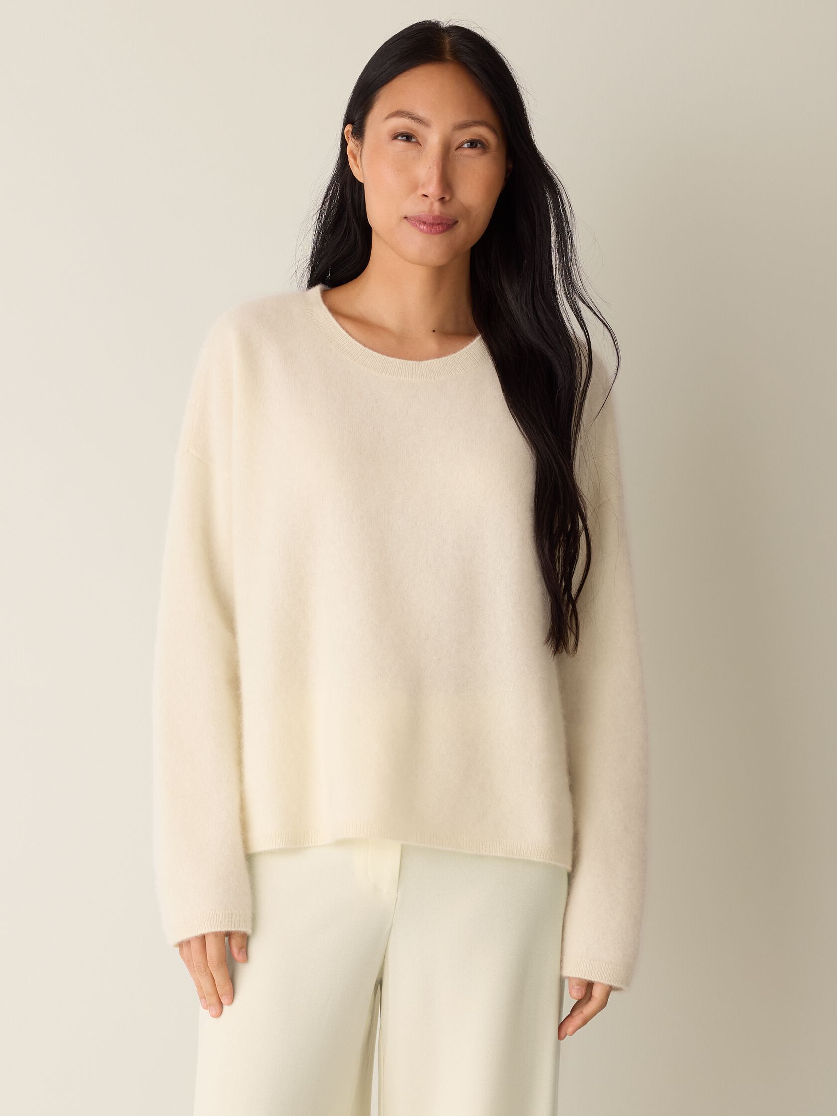 Cashmere Fluff Crew Neck Top