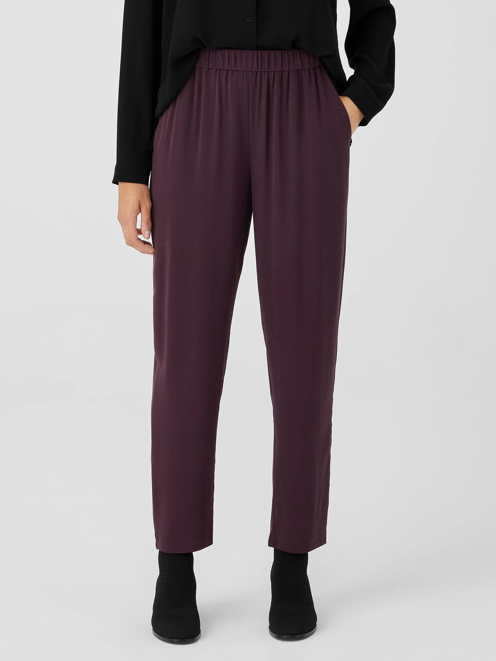 Silk Georgette Crepe Tapered Pant