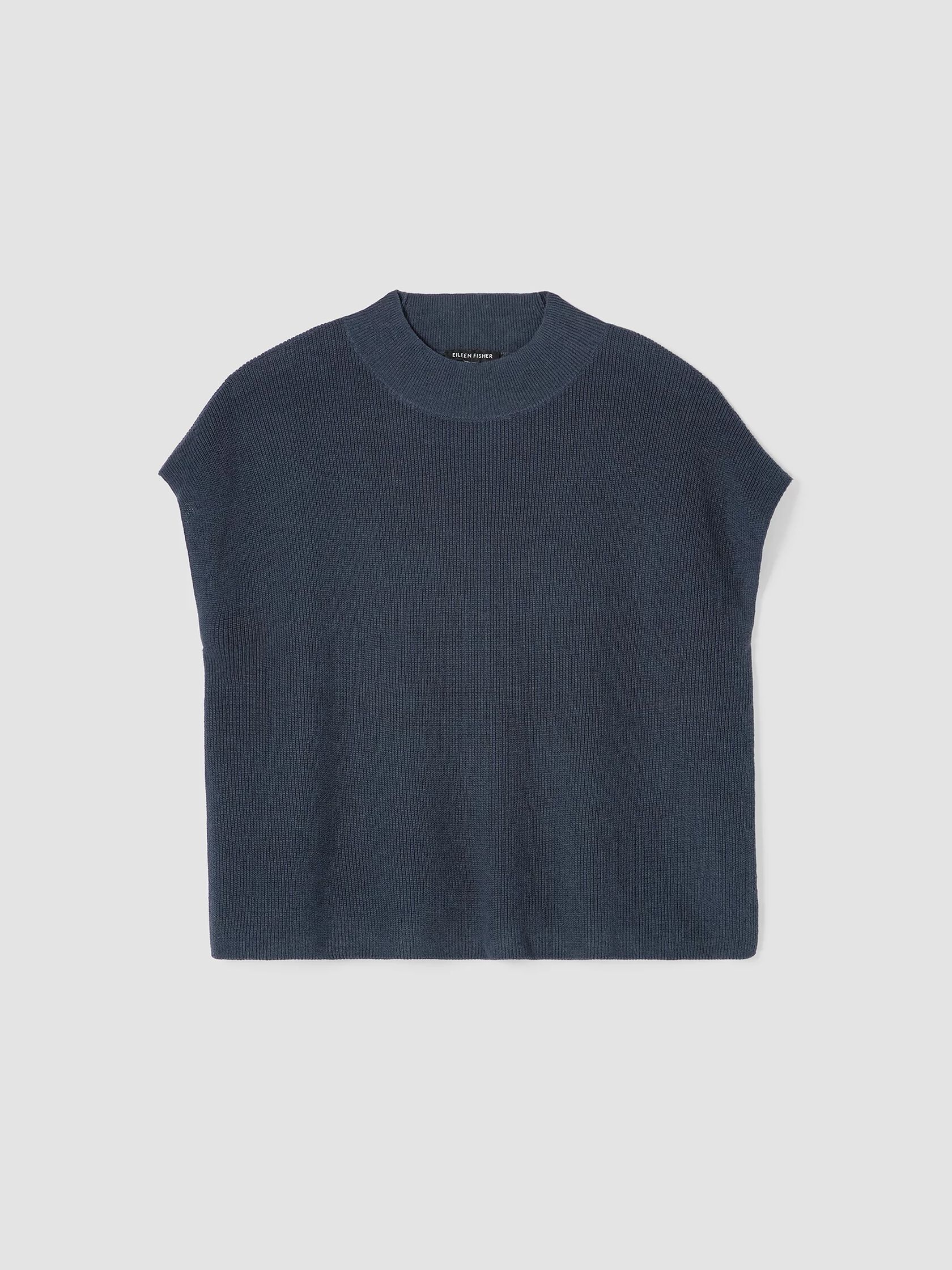 Organic Linen Cotton Mock Neck Top