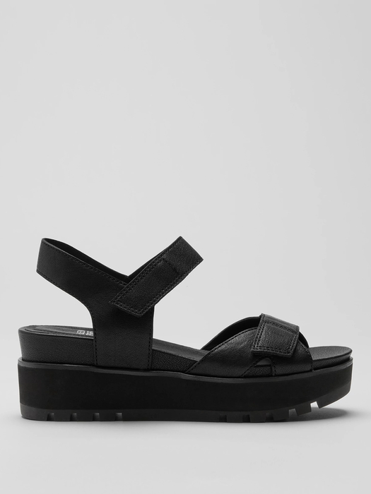 Calo Tumbled Leather Wedge Sandal