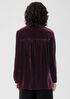 Velvet Band Collar Long Shirt