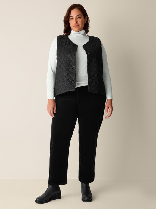 Mélange Sheer Cotton Blend Knit Turtleneck Top