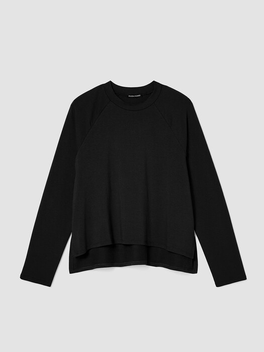 Cozy Brushed Terry Hug Raglan-Sleeve Top