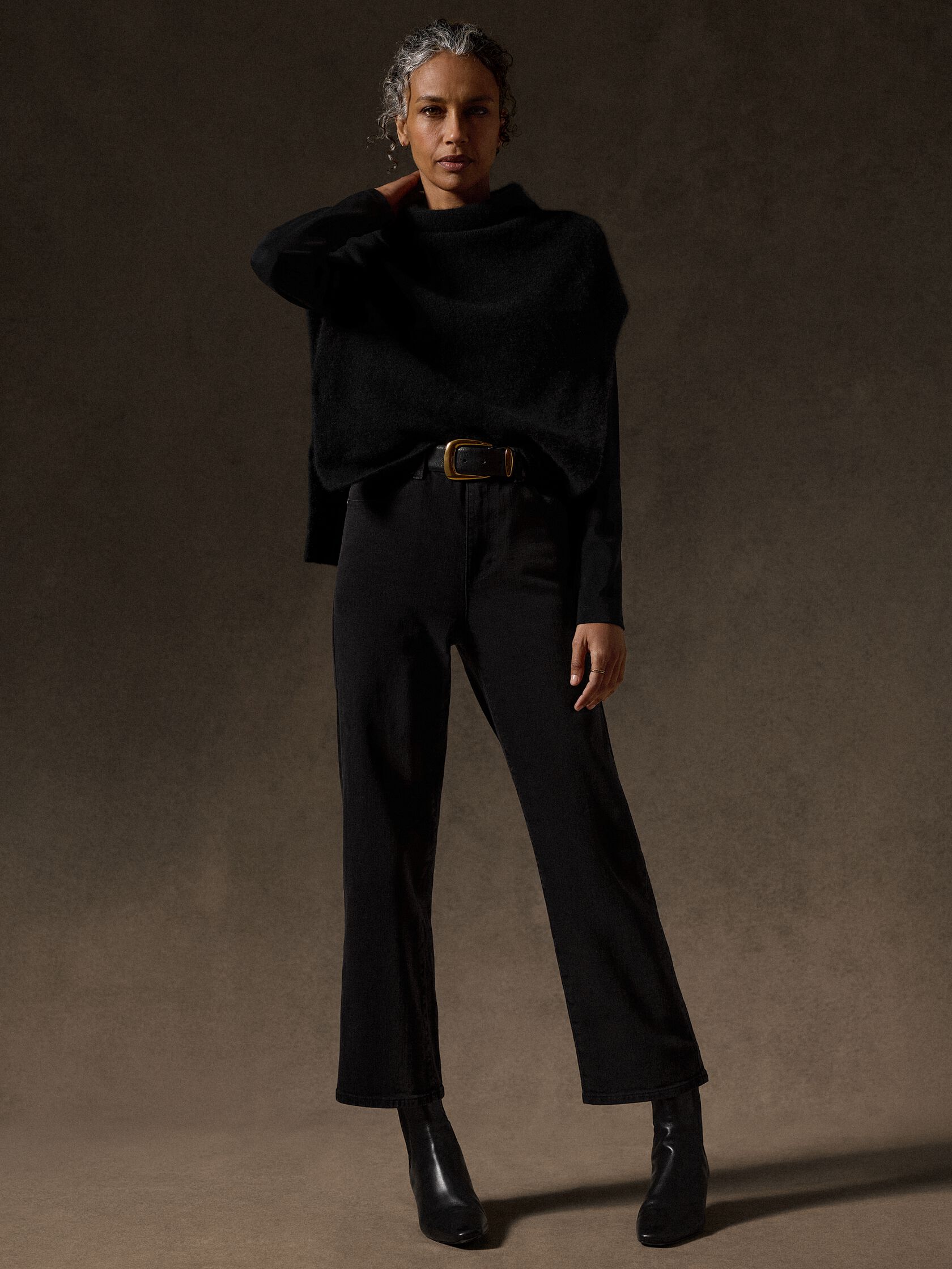 Cotton Stretch Denim Straight Jean