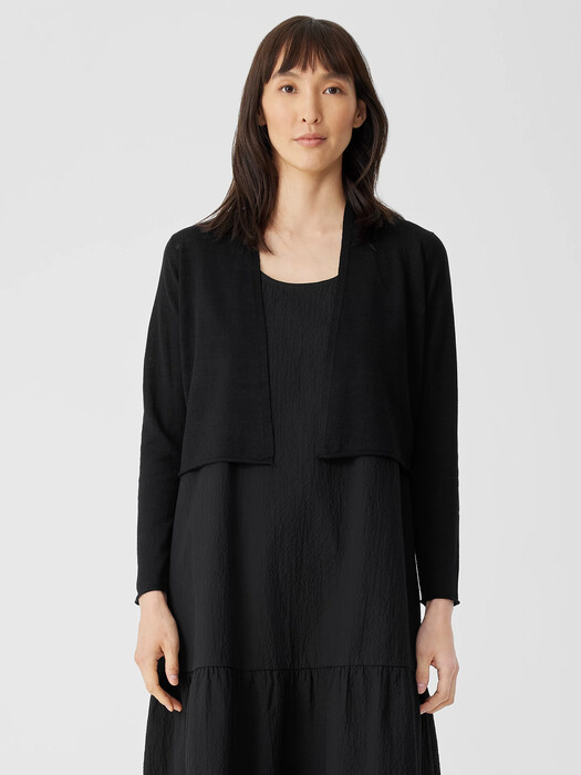 Organic Linen Cotton Jersey Cropped Cardigan