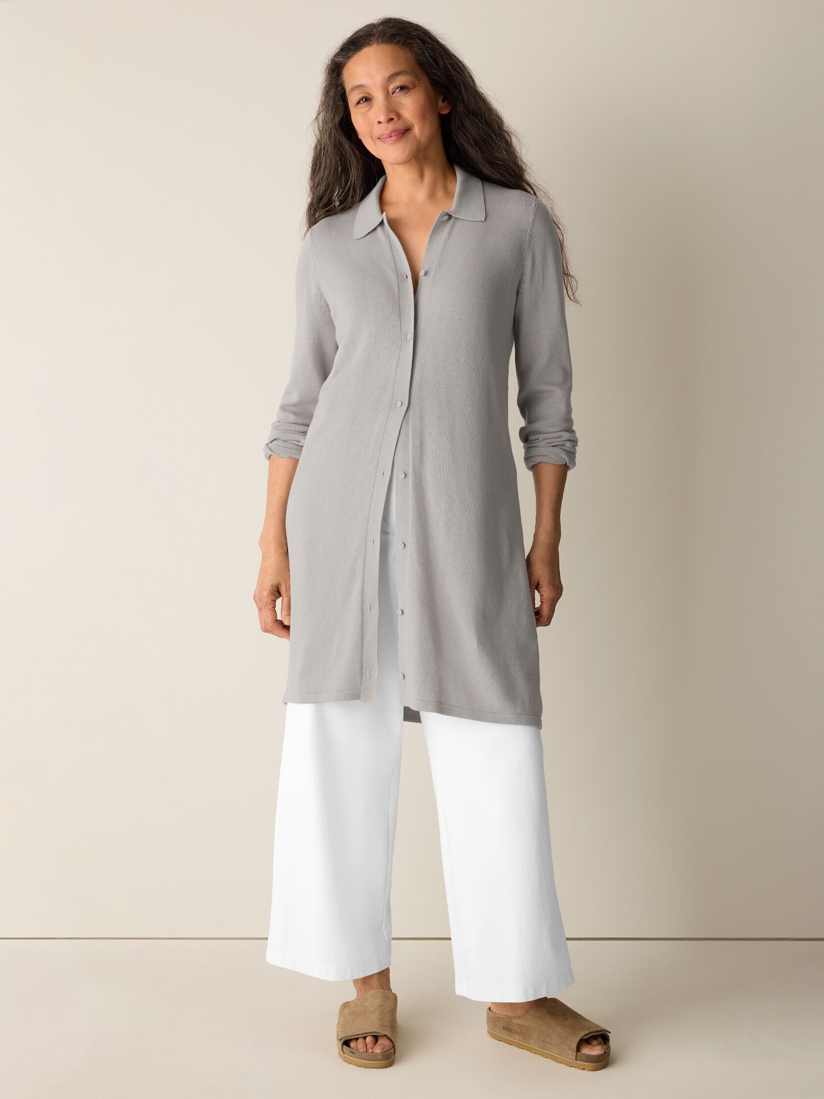 Peruvian Cotton Blend Long Cardigan