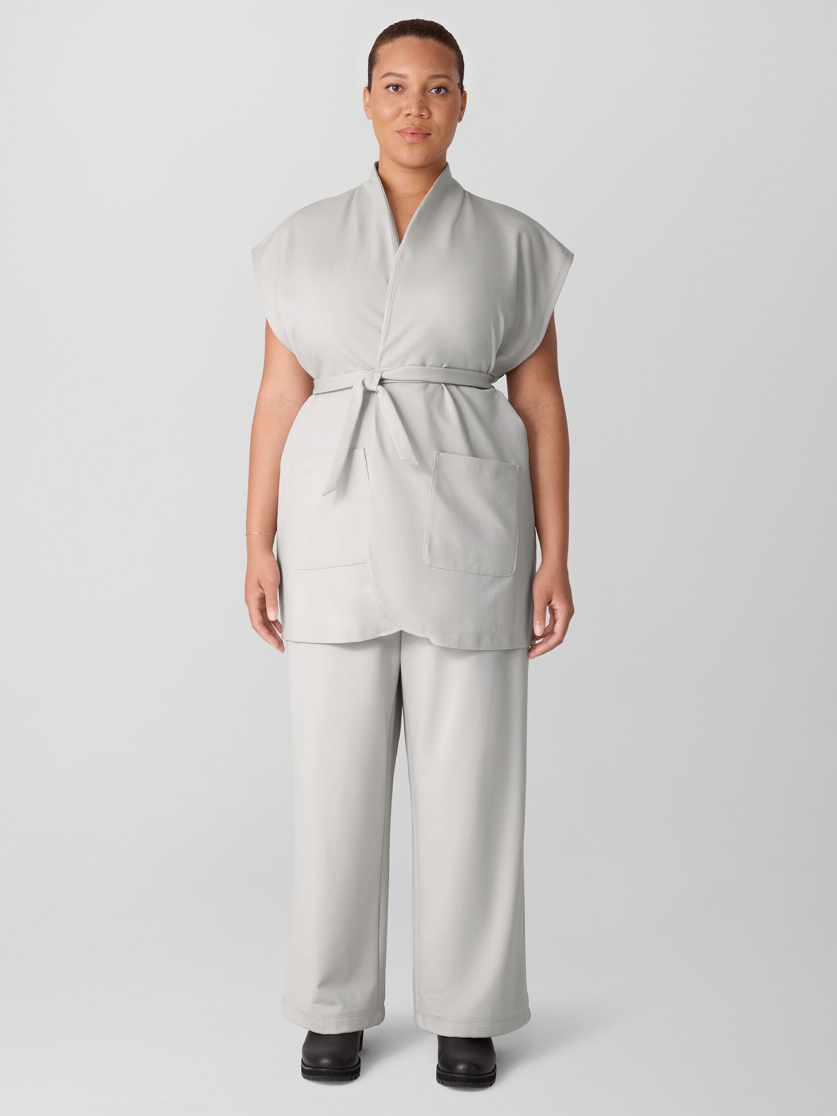 Washable Flex Ponte High Collar Vest
