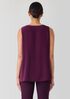 Silk Georgette Crepe Ballet Neck Long Tank