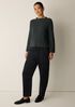 Organic Cotton Fluff Funnel Neck Top