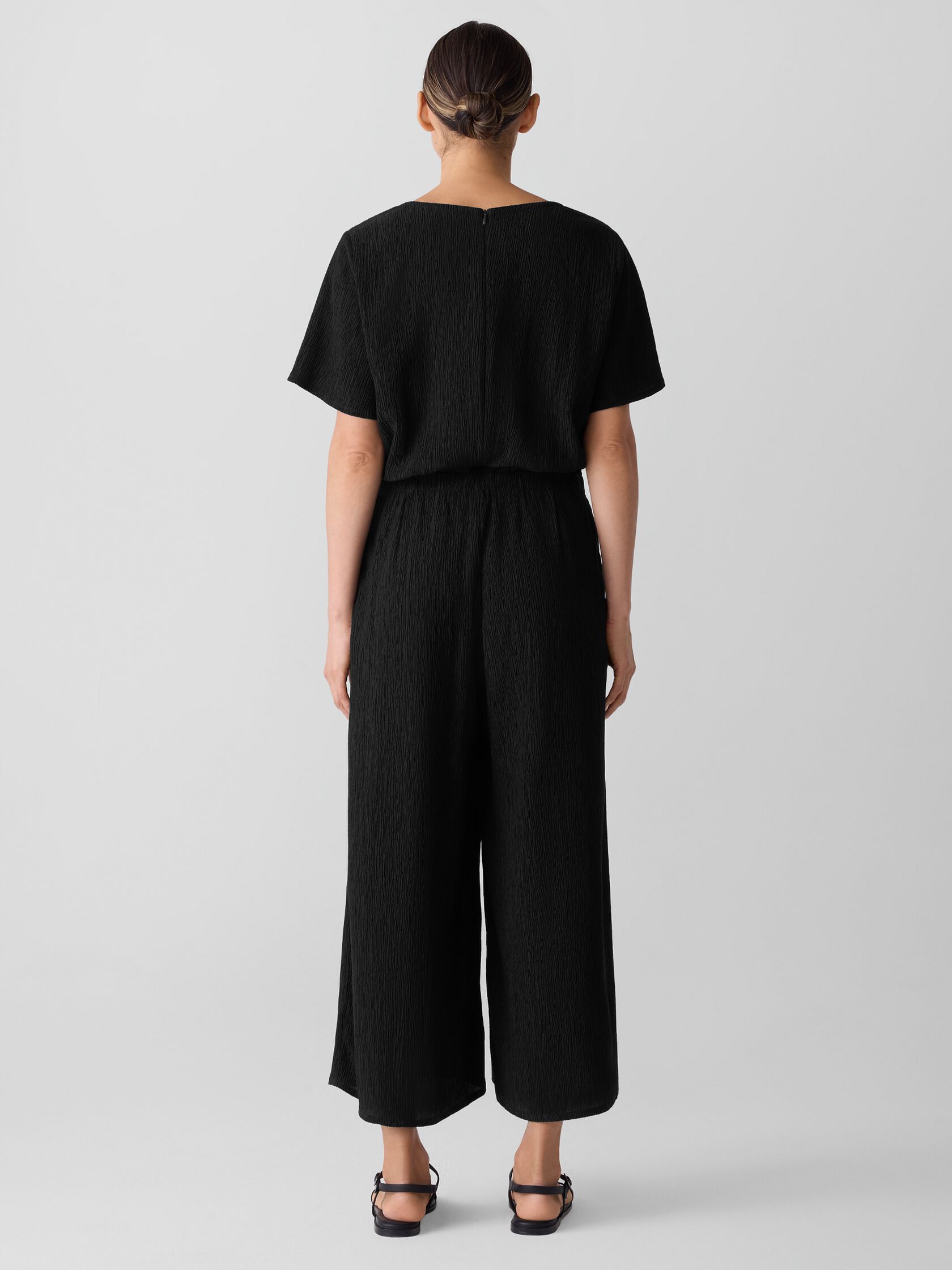 Woven Plissé Jumpsuit