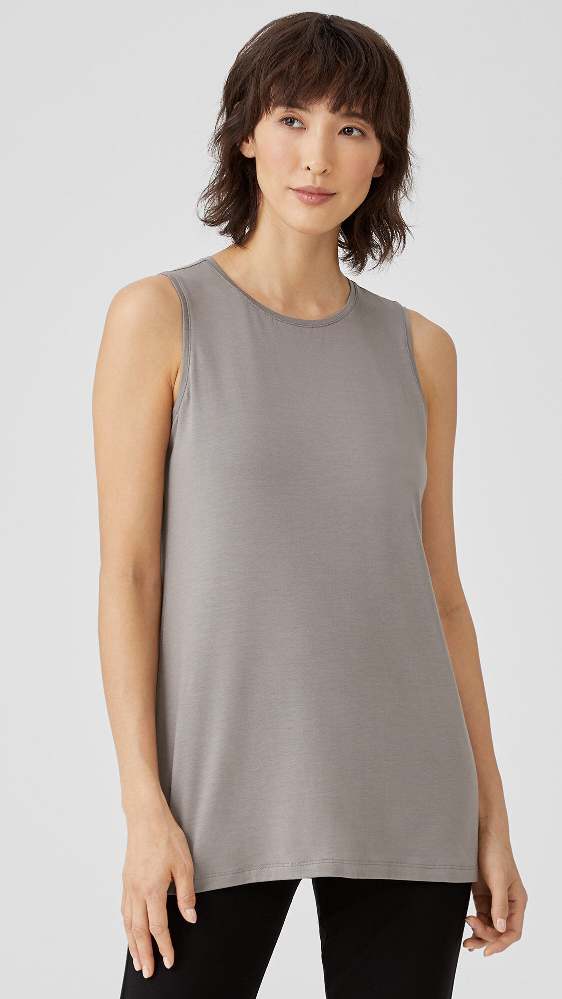 Fine Jersey Crew Neck Shell