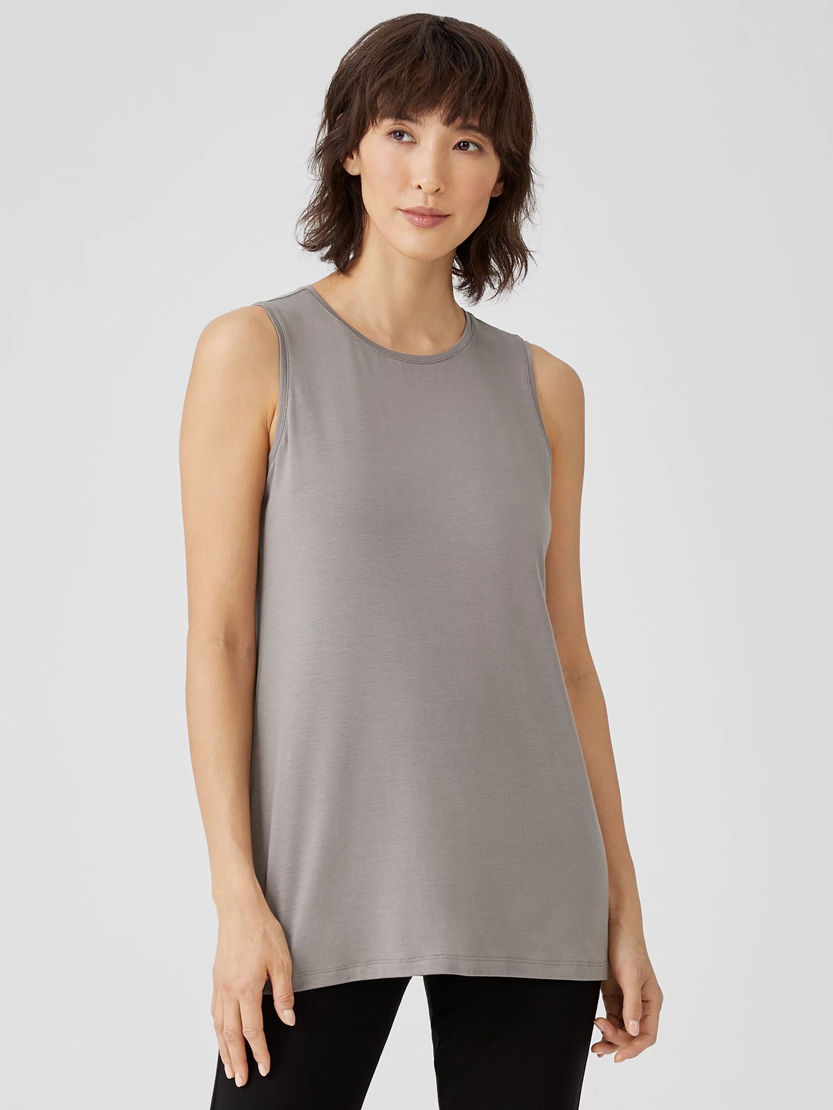 Fine Jersey Crew Neck Shell